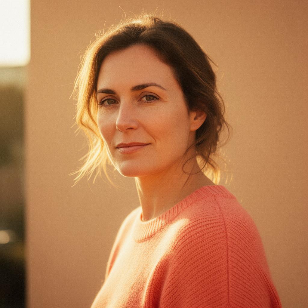 Portrait of Laura Van in warm morning sunlight